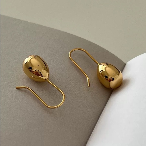 Teardrop earrings, silver drop earrings, gold earring, thread earrings - Picture 2 of 9